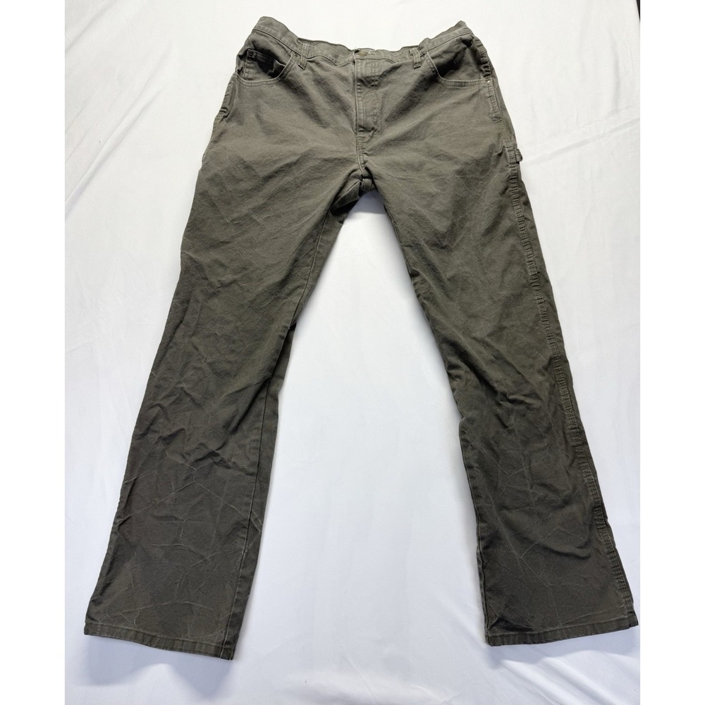 Dickies Pants‎ Mens 36x34 Green Canvas Carpenter Relaxed Hammer Loop heavy duty